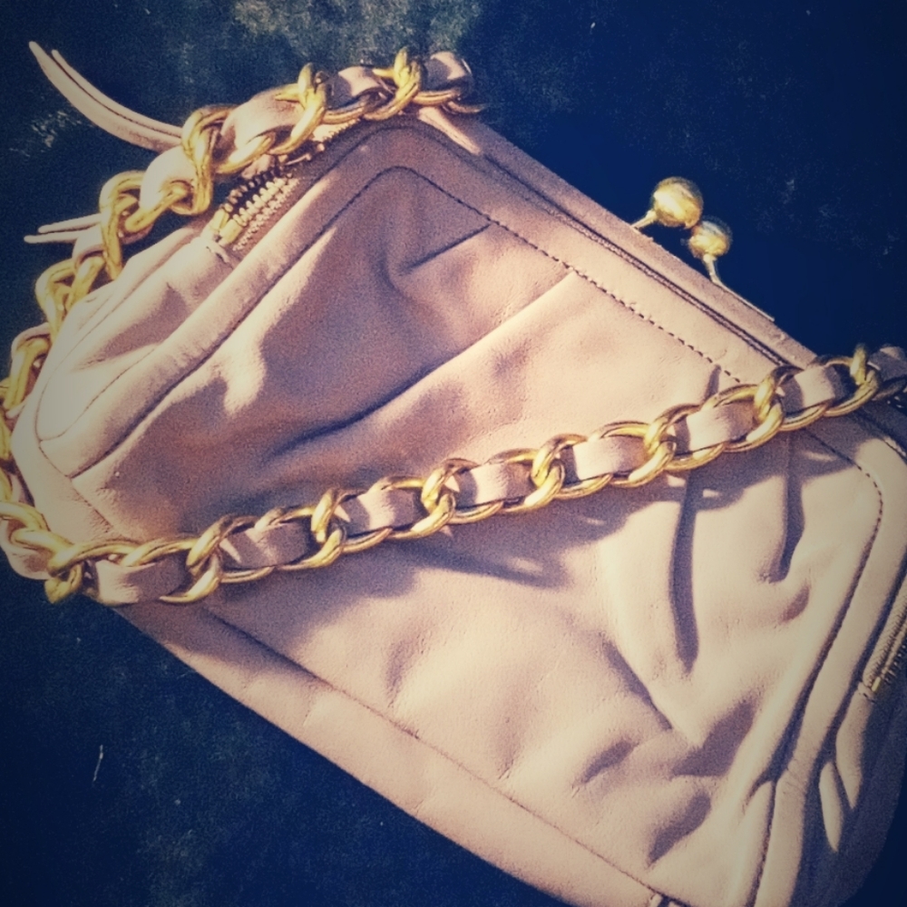 Vintage Coach Parker Kisslock Leather Chain Handbag (E0971-13621)